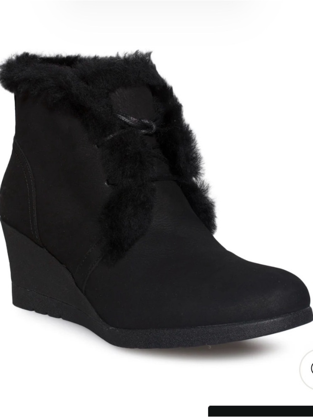 UGG Jeovana Waterproof Wedge Black Boot Womens Size 10